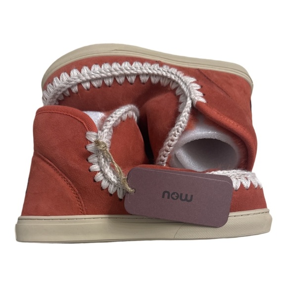New! UK 40 / US 9.5-10 MOU Booties Coral Moccasin Shoes - Picture 1 of 10